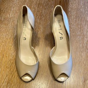 SOLD Unisa Nude Peep Toe Heels